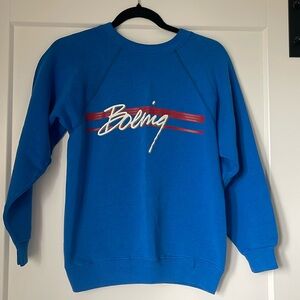 VINTAGE BOEING Blue Sweatshirt with Red Accents